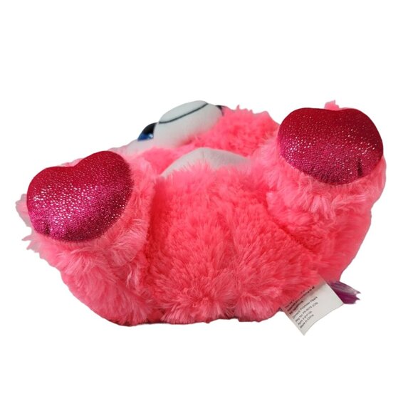 2/$15 Peek A Boo Valentine Unicorn Plush Pink 10.5" Silver Purple Mane Hearts - Picture 7 of 9
